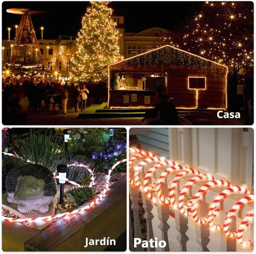 Vista 6 de Afirst Luces de Cuerda de Bastón de Caramelo de Navidad - Luces LED de Hadas de 18 Pies IP65 Impermeables Conectables Luces de Tubo para Exteriores