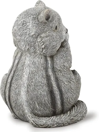 Vista 4 de Roman Jardín - Estatua de ardilla, 8.75 pulgadas de alto, colección Pudgy Pals, resina y dolomita, decorativo, regalo de jardín, decoración
