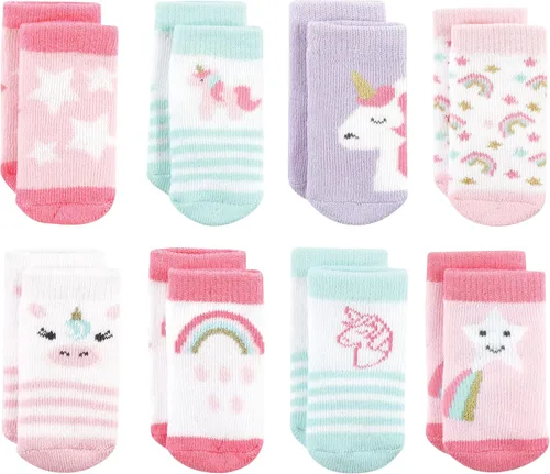 Vista 83 de Hudson Baby - Calcetines de algodón para bebés recién nacidos y Terry para niñas bebés
