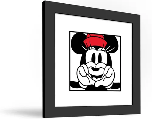 Vista 2 de Trends International Gallery Pops Disney Mickey Mouse - Minnie Expressions - Póster de pared de corazón, 12 x 12 pulgadas, versión enmarcada en negro