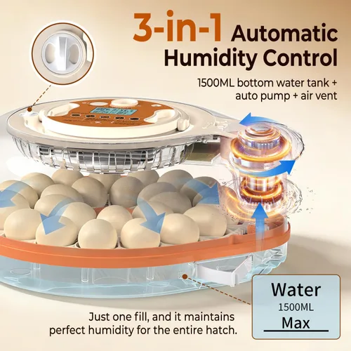 Vista 2 de Incubadoras para incubar huevos con asistente de voz inteligente, incubadora de 26 huevos con girador automático de huevos y control de humedad