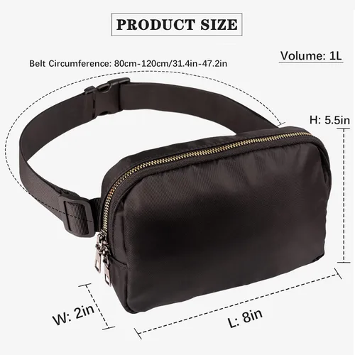 Vista 5 de Mini bolsa de cinturón para mujeres y hombres, riñonera impermeable para mujer, bolsa cruzada con correa ajustable para correr, entrenamiento