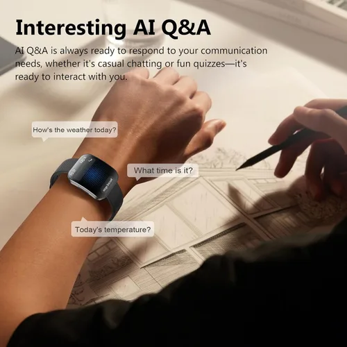 Vista 6 de Reloj inteligente para hombres y mujeres, llamadas Bluetooth, esfera AI, preguntas y respuestas AI, 1.85 pulgadas HD AMOLED reloj de fitness