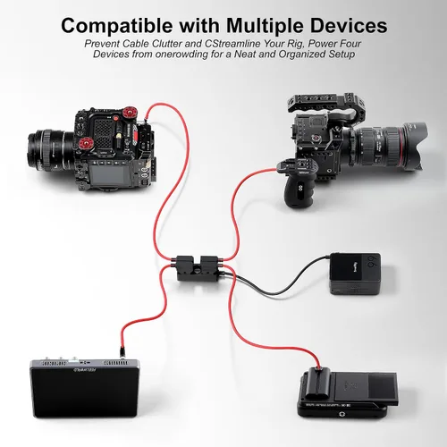 Vista 3 de Alvin's Cables D-tap - Cable divisor Dtap macho a 4 puertos hembra macho a 4 puertos hembra Splitter Hub Cable de alimentación para ARRI RED Teradek