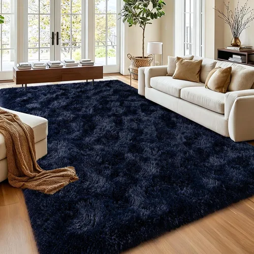 Vista 29 de Mugorn - Alfombras suaves y esponjosas de 2 x 3 pies para el hogar, alfombra pequeña con 4 mallas antideslizantes, color negro, 2 x 3 pies
