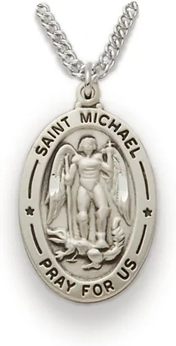 Vista 8 de TrueFaithJewelry Medalla de San Miguel Arcángel Reza por Nosotros, 1 pulgada Oro