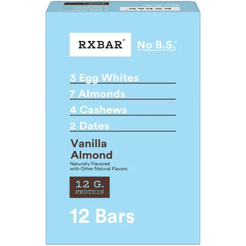 Vista 10 de RXBAR Barras de proteínas, 0.44 oz de proteína, aperitivos sin gluten, vainilla y almendra (6 cajas, 30 barras)