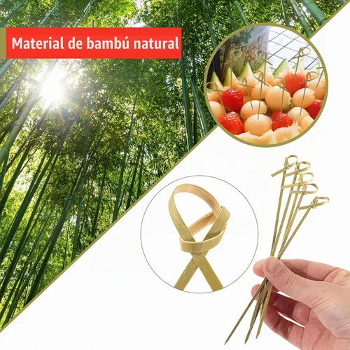 Vista 2 de Perfectware - Palillos de nudo de bambú BambooKnot4-300ct 4" (paquete de 300)
