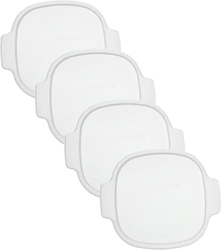 Vista 5 de CorningWare A-2-PC 2Qt & 3Qt Tapas de plástico blanco (paquete de 2) - Fabricado en Estados Unidos BPA Free Plastic Flexible Snap Fit Refrigerator