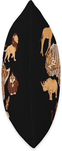 Vista 2 de Africa Safari Souvenir Serengeti Safari Squad Africa Safari Squad Serengeti Map Wild Animals Adventure - Almohada de 16 x 16 pulgadas, multicolor