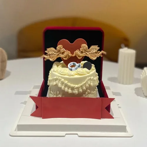 Vista 3 de Molde de silicona para anillo de diamante, anillo de compromiso de boda, molde de fondant de chocolate para el día de San Valentín, decoración