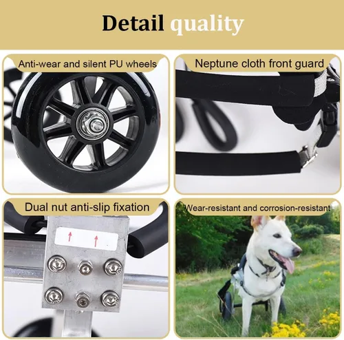 Vista 6 de Dog Wheelchair, for Back Legs Pet/Doggie Doggy Adjustable Doggy Light Weight Dog&Cat&Pets,for Injured, Disabled,Hind Limb Weak Pet, with Leg Brace