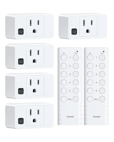 Vista 9 de Toma de control remoto, interruptor de luz inalámbrico de largo alcance de 200 pies, mini enchufe de toma de corriente, interruptor de alta potencia