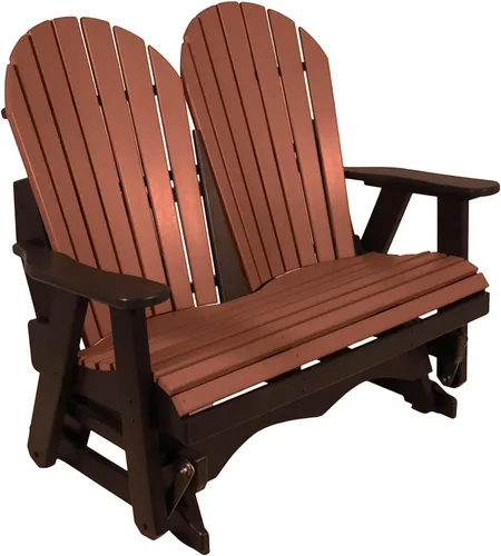 Vista 35 de Silla mecedora Aruba Adirondack de 2 pies, fabricada en Amish, madera de polietileno para exteriores, accesorios de acero inoxidable, fabricada
