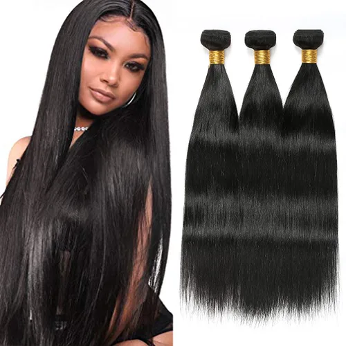 Vista 11 de Mechones de cabello 10A Remy peruano, cabello lacio, sedoso, 100 % sin procesar
