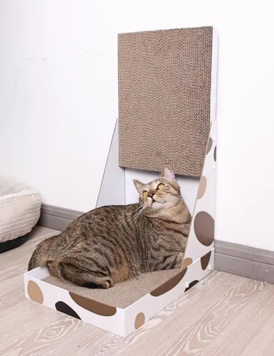 Vista 8 de ComSaf Rascador de gatos en forma de L, poste rascador de gatos de 25 pulgadas para gatos de interior y adultos con caja de arañazos para gatos