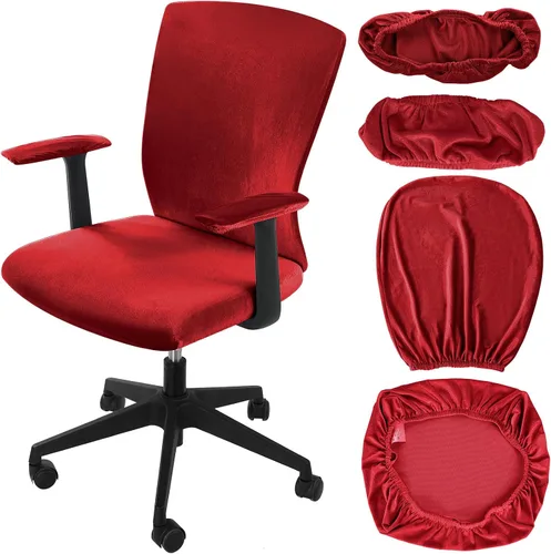 Vista 11 de Tallew Juego de 4 Fundas para Silla de Oficina, Fundas Universales Elásticas para Computadora, Fundas Protectoras Estiratables para Asiento