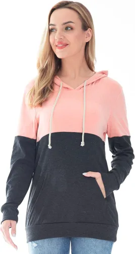 Vista 8 de Bearsland - Suéter de lactancia para mujer, con capucha y bolsillos, para maternidad Verde Armada (ArmyGreen)