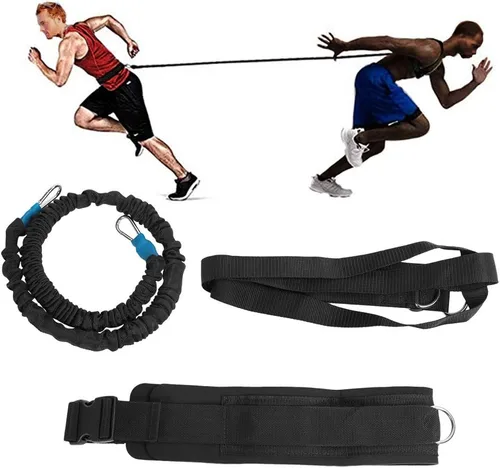 Vista 2 de Cinturón de entrenamiento dinámico multifuncional, bandas de ejercicio para correr, velocidad de aceleración, cuerda elástica para correr de fuerza