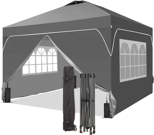Vista 29 de GDY Tienda de campaña desplegable para exteriores de 8 x 8 pies con una configuración de empuje, kiosco de fácil instalación con 4 paredes laterales