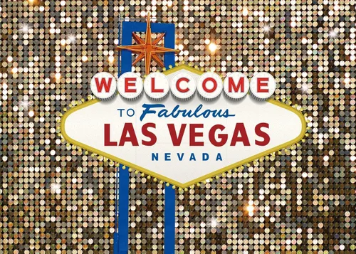 Vista 2 de Bienvenido a Las Vegas, telón de fondo fabuloso casino noche póker fiesta temática de película fondo de fotografía dorado disfraz de baile