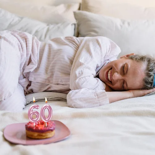 Vista 10 de Velas de número 9 arcoíris con número 3D para decoración de fiesta de pastel de cumpleaños, suministros de celebración de aniversario de boda