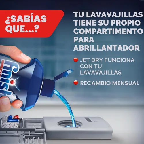 Vista 7 de Finish Jet-Dry Abrillantador para Lavavajillas, Compatible con Detergente para Lavavajillas, Previene Manchas y Residuos, Seca, Abrillanta