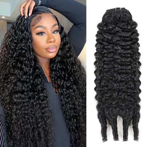 Vista 46 de Extensiones de cabello humano real rizado con clip, 4/27/4, ombré, rizado con clip, para mujer, 3C y 4A (12 pulgadas, #4/27/4)
