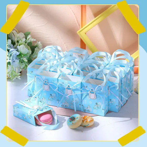 Vista 4 de Dianelhall 48 bolsas de regalo pequeñas para baby shower, para bebé, niño y niña, de 3 x 4 pulgadas, mini bolsas de regalo de fiesta de cumpleaños