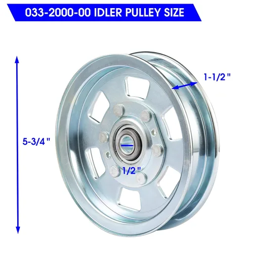 Vista 2 de Polea tensora para cortacésped 033-2000-00, 033-7201-00, 033-7201-25, 033-8000-00 Compatible con Bad Boy MZ ZT Outlaw Series 48" 50" 54" 60" 61