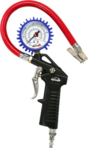 Vista 4 de Cargas pesadas120 PSI Medidor de Inflador Epauto de neumáticos, con manguera y conector rápido con enchufe industrial tipo D de conexión rápida