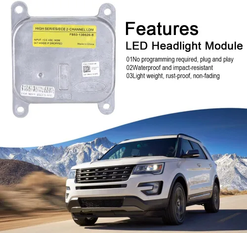 Vista 2 de FB53-13B626-B Módulo de control de balasto de faros delanteros LED compatible con Ford Explorer 2016-2019 Reemplazo para FB5Z-13C788-B 0001477
