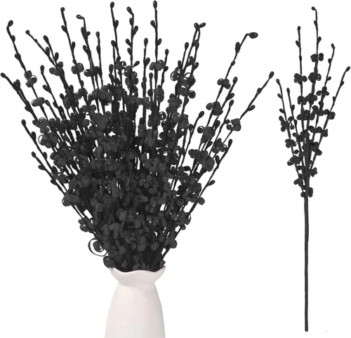 Vista 33 de Wootkey 10 piezas de flores artificiales de jazmín de tallo largo, color naranja quemado, jazmín otoñal, tallos florales de otoño para ramos