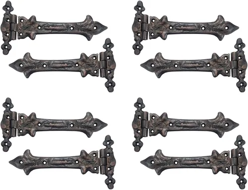 Vista 10 de Adonai Hardware Adonijah Bisagra falsa de aluminio para montaje frontal (6.5" x 12 Pack, Negro mate) para puertas de granero, puertas, armarios