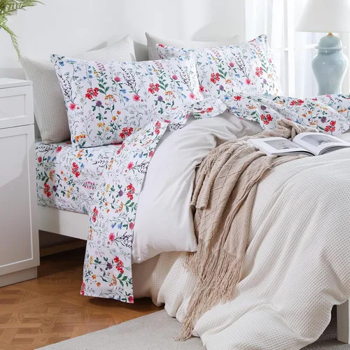 Vista 8 de Bedlifes Juego de sábanas refrescantes de 3 piezas tamaño individual con mezcla de rayón derivado de bambú, suave y transpirable, bolsillo profundo