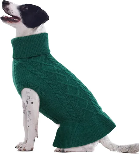 Vista 13 de QBLEEV Suéteres para Perras Pequeñas - Suéteres Suaves y Cálidos de Invierno y Otoño con Cuello de Tortuga y Opciones de Chaleco para Cachorras