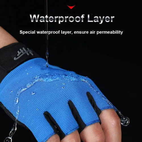 Vista 5 de SUJAYU Guantes sin dedos, guantes multiusos para agua y deportes para pesca, vela, remo, kayak y más, para hombres y mujeres