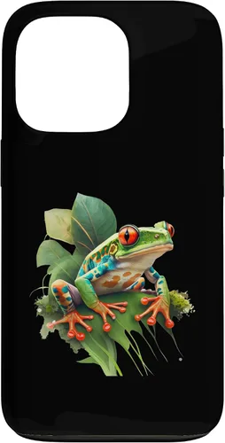 Vista 10 de iPhone 16 Rainforest Amphibian Red Eyed Tree Frog Green Body Frog Case
