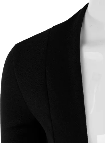 Vista 4 de DOUBLJU Bolero - Chaqueta corta con frente abierto, manga 34, básica, para negocios, casual, para mujer, talla grande