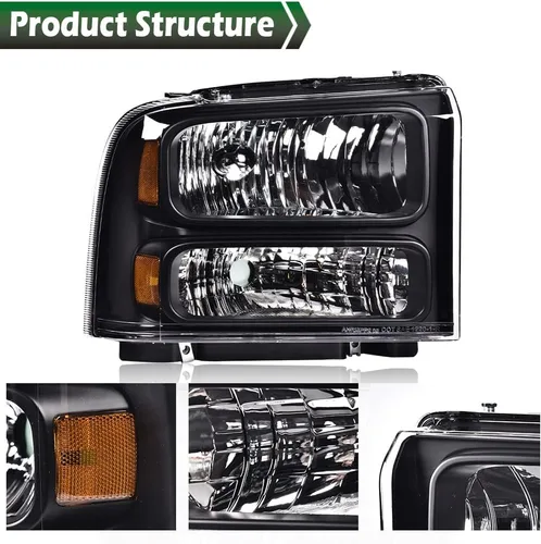 Vista 6 de GRAND ORANGE - Juego de faros delanteros, compatible con Ford F250 F350 F450 F550 1999-2004, para Ford Excursion 2000-2004, lado del conductor
