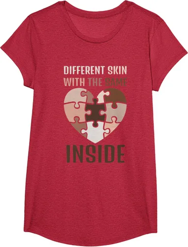 Vista 53 de Camiseta con texto en inglés "Black History Month Different Skin With The Same Love Inside