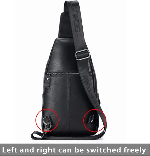Vista 197 de LUKZIJAES Bolso bandolera de cuero genuino para hombre