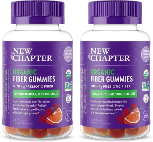 Vista 9 de New Chapter Gomitas de fibra orgánica para adultos y niños (a partir de 4 años), fibra prebiótica a base de plantas para la salud digestiva