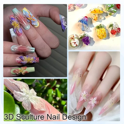 Vista 8 de NAILGIL - Gel 3D para arte de uñas, sin hemas, 3.53 oz de gel sólido constructor para esculpir las manos no pegajosas para extensiones, modelado