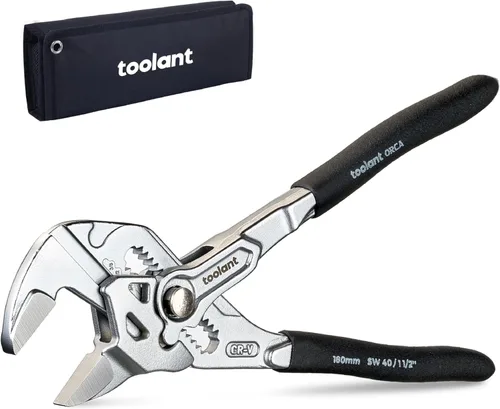 Vista 9 de toolant Llave de alicates cromados de 5 pulgadas, llave ajustable CR-V con revestimiento antioxidante, mandíbulas paralelas lisas, agarre