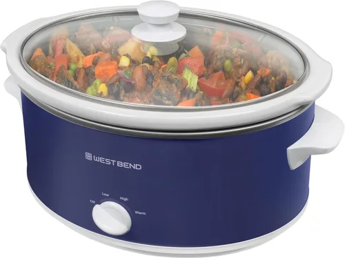 Vista 10 de West Bend Olla de cocción lenta manual de 6 cuartos estilo cerámica con olla de cerámica ovalada apta para lavavajillas y tapa de vidrio, dos Negro
