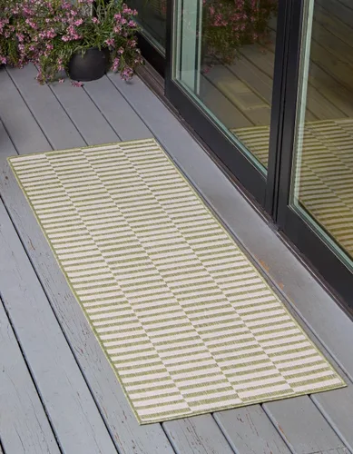 Vista 18 de Unique Loom Outdoor Striped Collection - Alfombra a rayas (4' 1" x 6' 1" Rectángulo, azul/marfil)