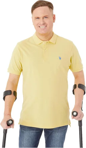 Vista 25 de Polo de piqué de algodón sólido para hombre con pequeño Pony Gris jaspeado