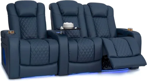Vista 60 de Seatcraft Virtuoso 365 - Asiento de cine en casa (3 unidades), color ébano