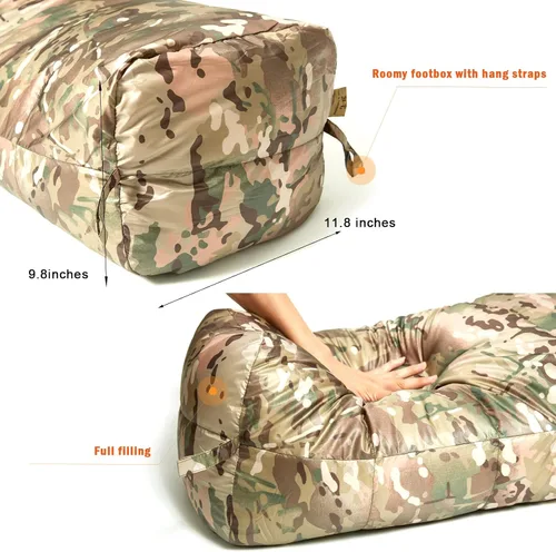Vista 4 de Akmax.cn - Saco de dormir militar con plumón para clima frío